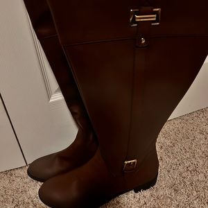 Karen Scott New in box Size 12 Wide calf cognac riding boots.
